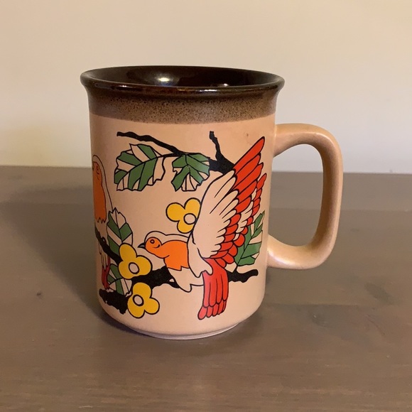 Vintage Northcraft Korea Tan Pottery Bird Mug - Picture 2 of 7
